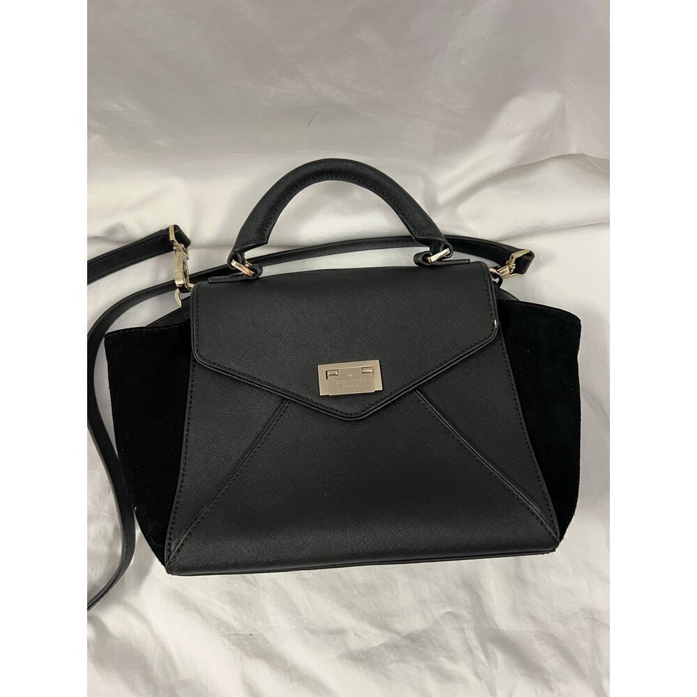 Kate Spade New York Wesley Place Suede Laurel Handbag Black GS - Picture 2 of 9